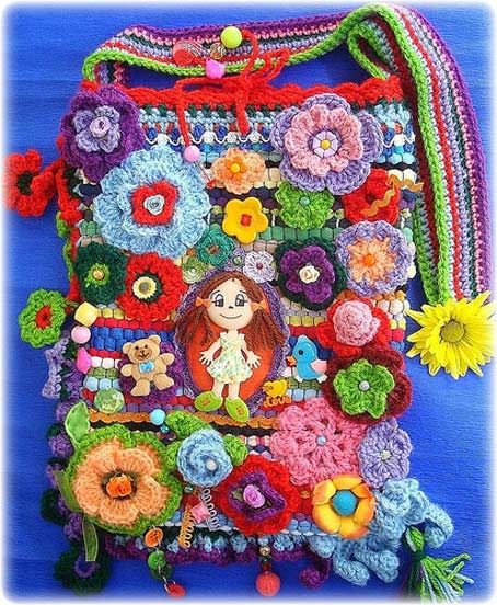 сумочка крючком с цветами