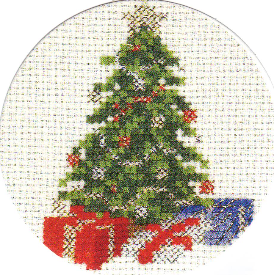 Схема вышивки новогодней елочки