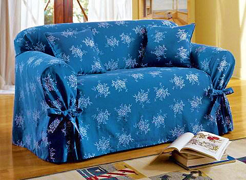 Синий чехол на диван